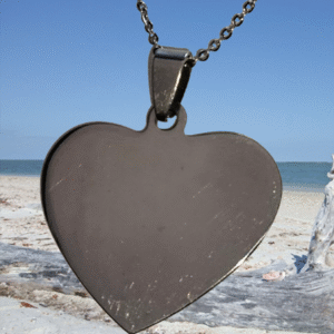 Moyen Cœur Médaille Acier Chirurgical Gravée avec Photomontage Personnalisé