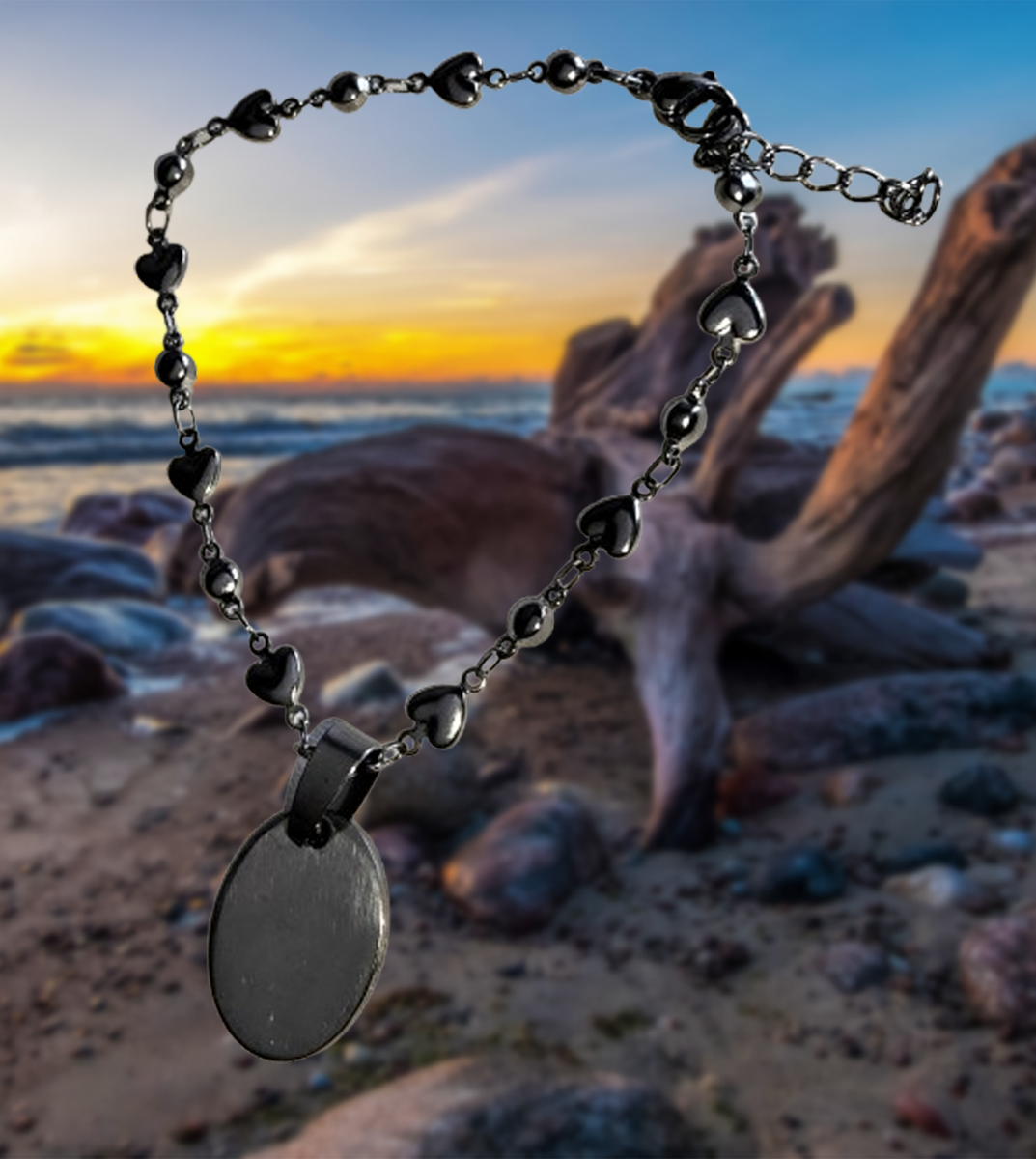 Charme rond Acier Chirurgical Gravé avec Photomontage Personnalisé