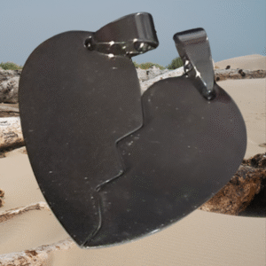 Cœur Duo Médaille Acier Chirurgical Gravée avec Photomontage Personnalisé