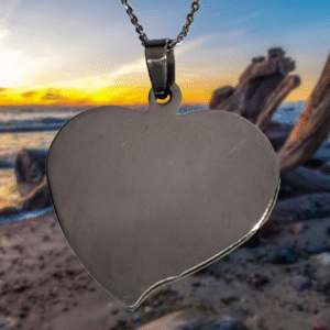 Coeur Wave Médaille Acier Chirurgical Gravée avec Photomontage Personnalisé